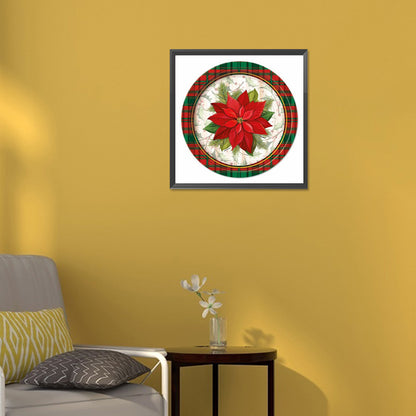 Round Poinsettia - Full Round Drill Diamond Painting 30*30CM
