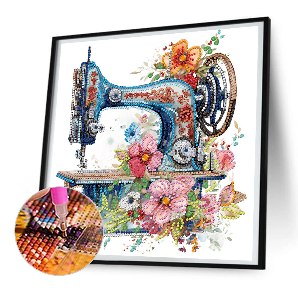 Sewing Machine - Special Shaped Drill Diamond Painting 30*30CM