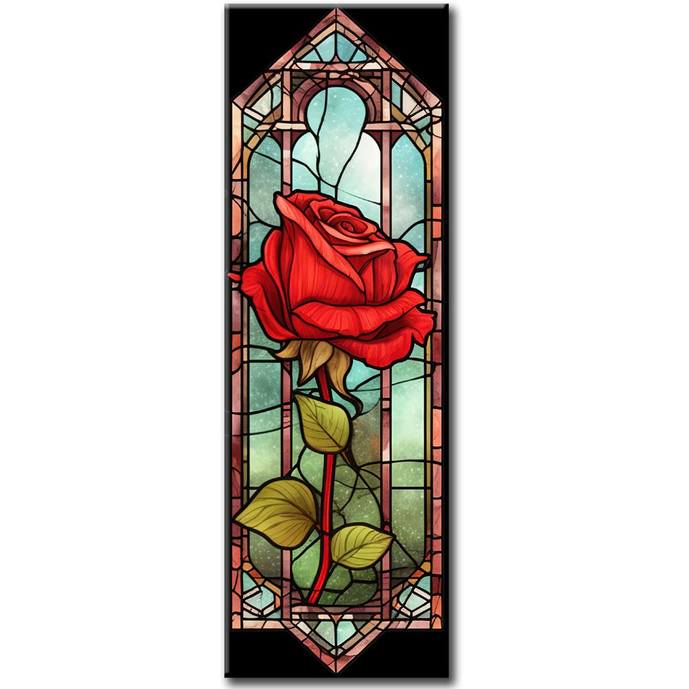 Rose Glass Painting - Full Round Drill Diamond Painting 30*90CM