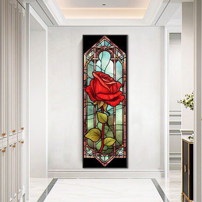 Rose Glass Painting - Full Round Drill Diamond Painting 30*90CM