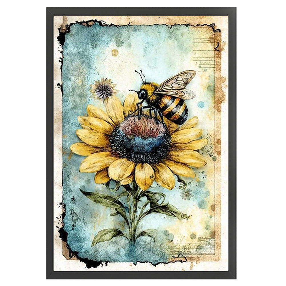 Bee On Sunflower - 11CT Stamped Cross Stitch 40*60CM