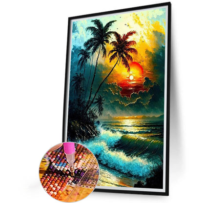 Coconut Beach - Full Round Drill Diamond Painting 40*60CM