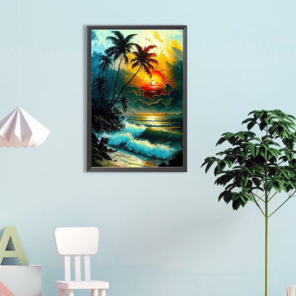 Coconut Beach - Full Round Drill Diamond Painting 40*60CM