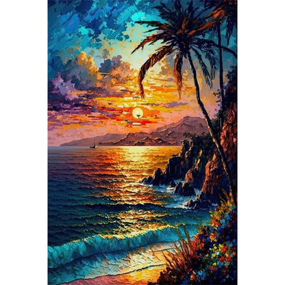 Coconut Beach - Full Round Drill Diamond Painting 40*60CM