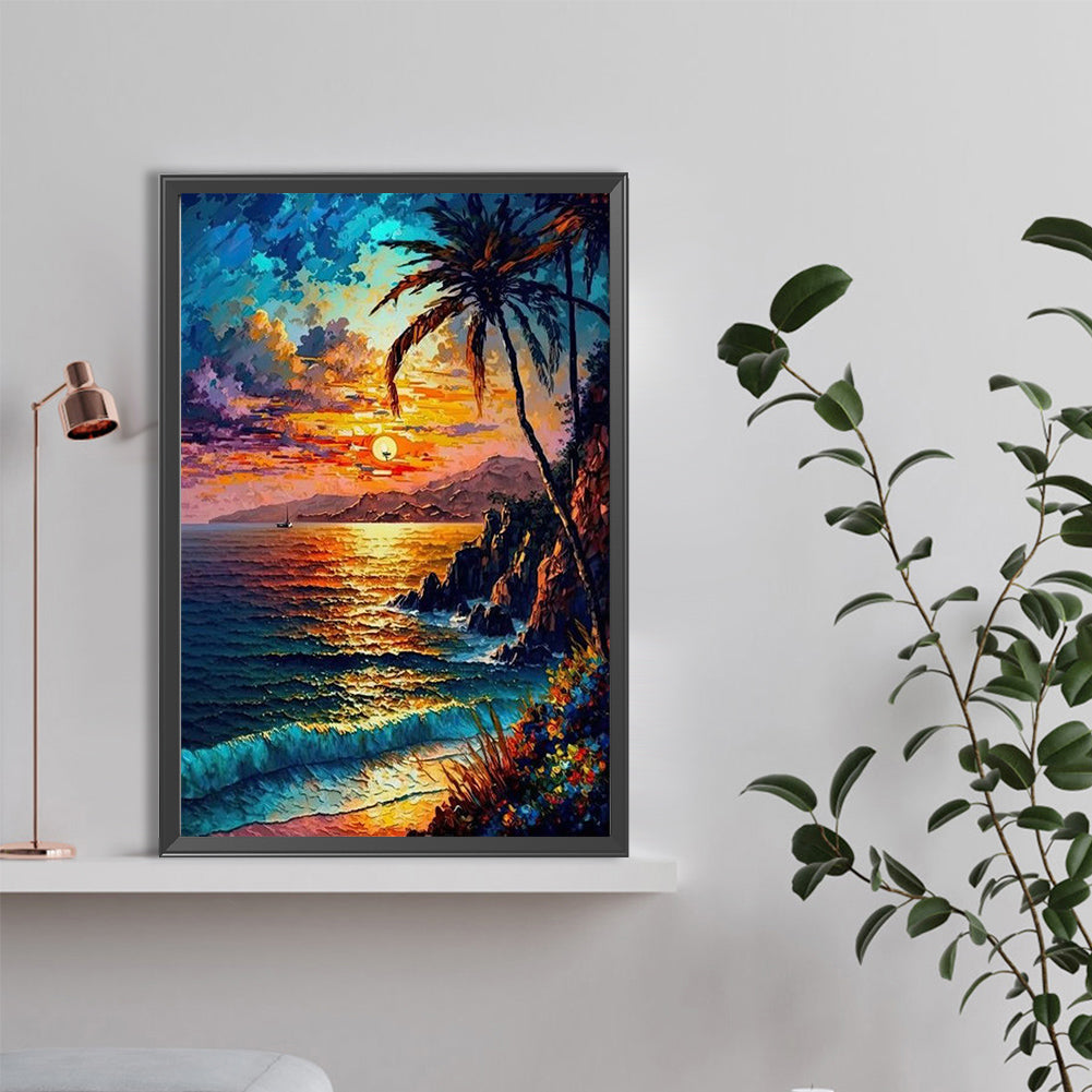 Coconut Beach - Full Round Drill Diamond Painting 40*60CM