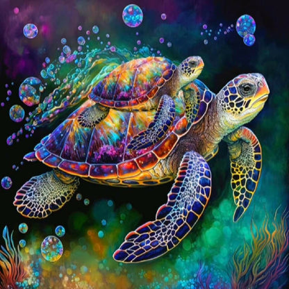 Sea Turtle - Full Round Drill Diamond Painting 30*30CM