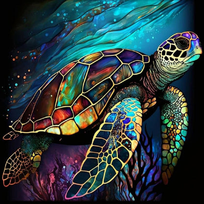 Sea Turtle - Full Round Drill Diamond Painting 30*30CM