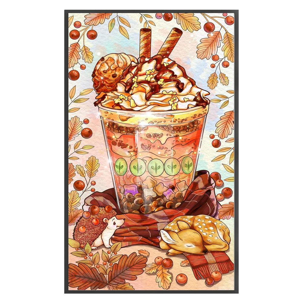 Milk Tea Ice Cream Cup - 11CT Stamped Cross Stitch 40*65CM