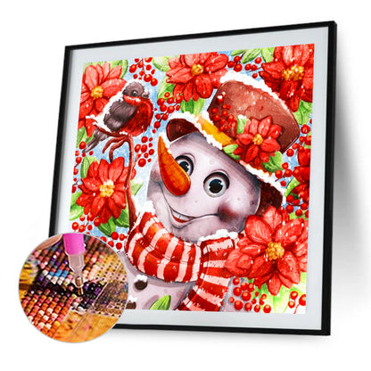 Snowman And Bird - Full Round Drill Diamond Painting 40*40CM