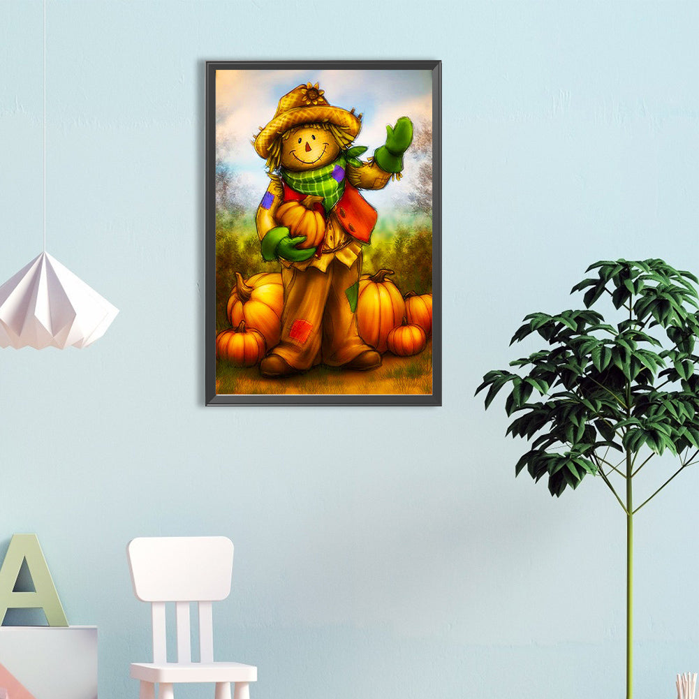 Pumpkin Scarecrow - Full Round Drill Diamond Painting 40*60CM