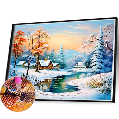 River And Snow - Full Round Drill Diamond Painting 60*40CM
