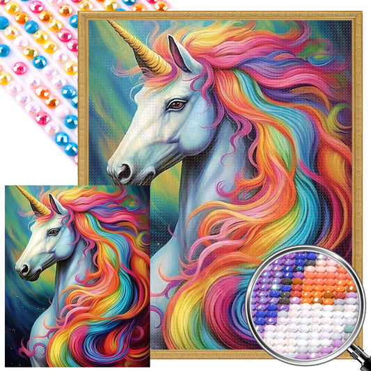 Rainbow Unicorn - Full AB Round Drill Diamond Painting 40*50CM