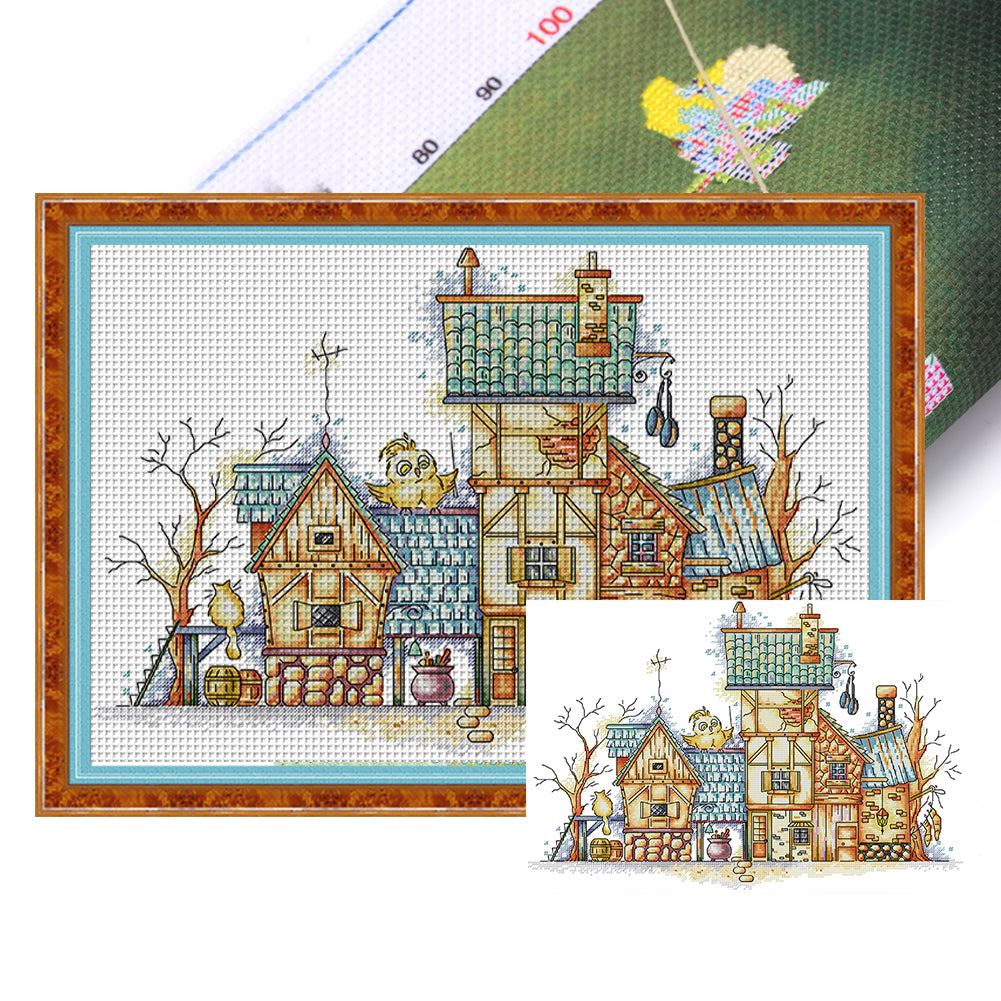 Diagon Alley - 14CT Stamped Cross Stitch 48*33CM(Joy Sunday)