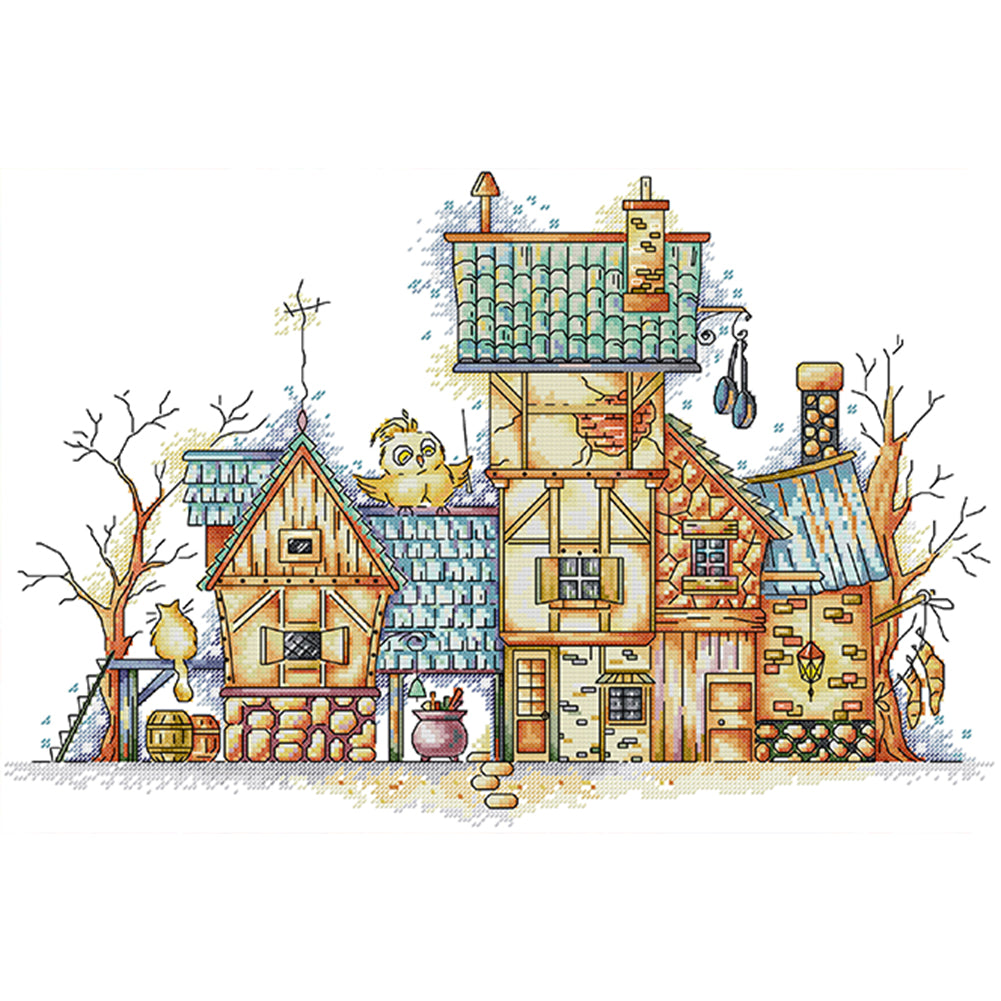 Diagon Alley - 14CT Stamped Cross Stitch 48*33CM(Joy Sunday)