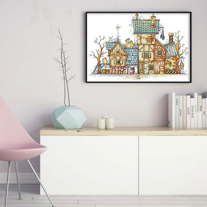 Diagon Alley - 14CT Stamped Cross Stitch 48*33CM(Joy Sunday)