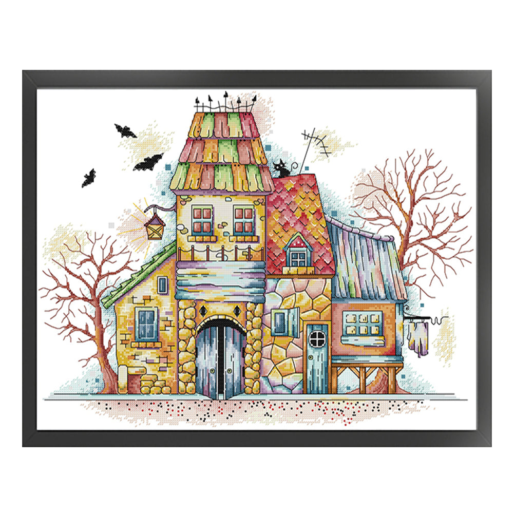 Mysterious Village - 14CT Stamped Cross Stitch 50*40CM(Joy Sunday)