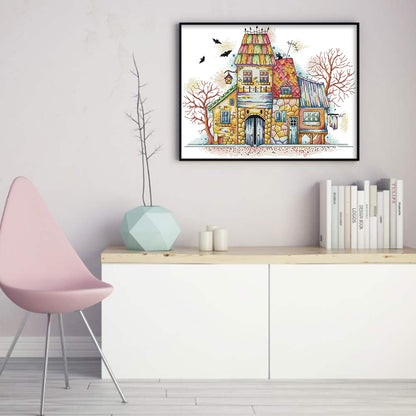 Mysterious Village - 14CT Stamped Cross Stitch 50*40CM(Joy Sunday)