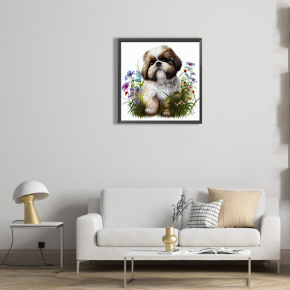 Puppy - Full Round Drill Diamond Painting 30*30CM