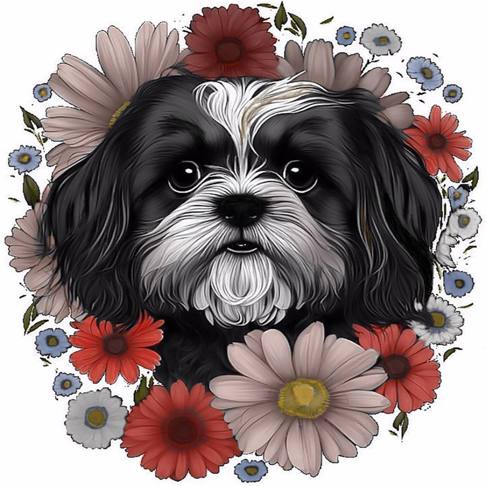 Puppy - Full Round Drill Diamond Painting 30*30CM