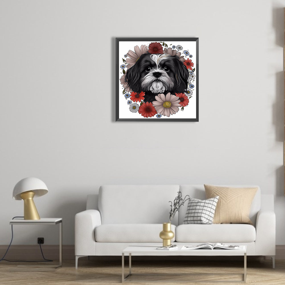 Puppy - Full Round Drill Diamond Painting 30*30CM