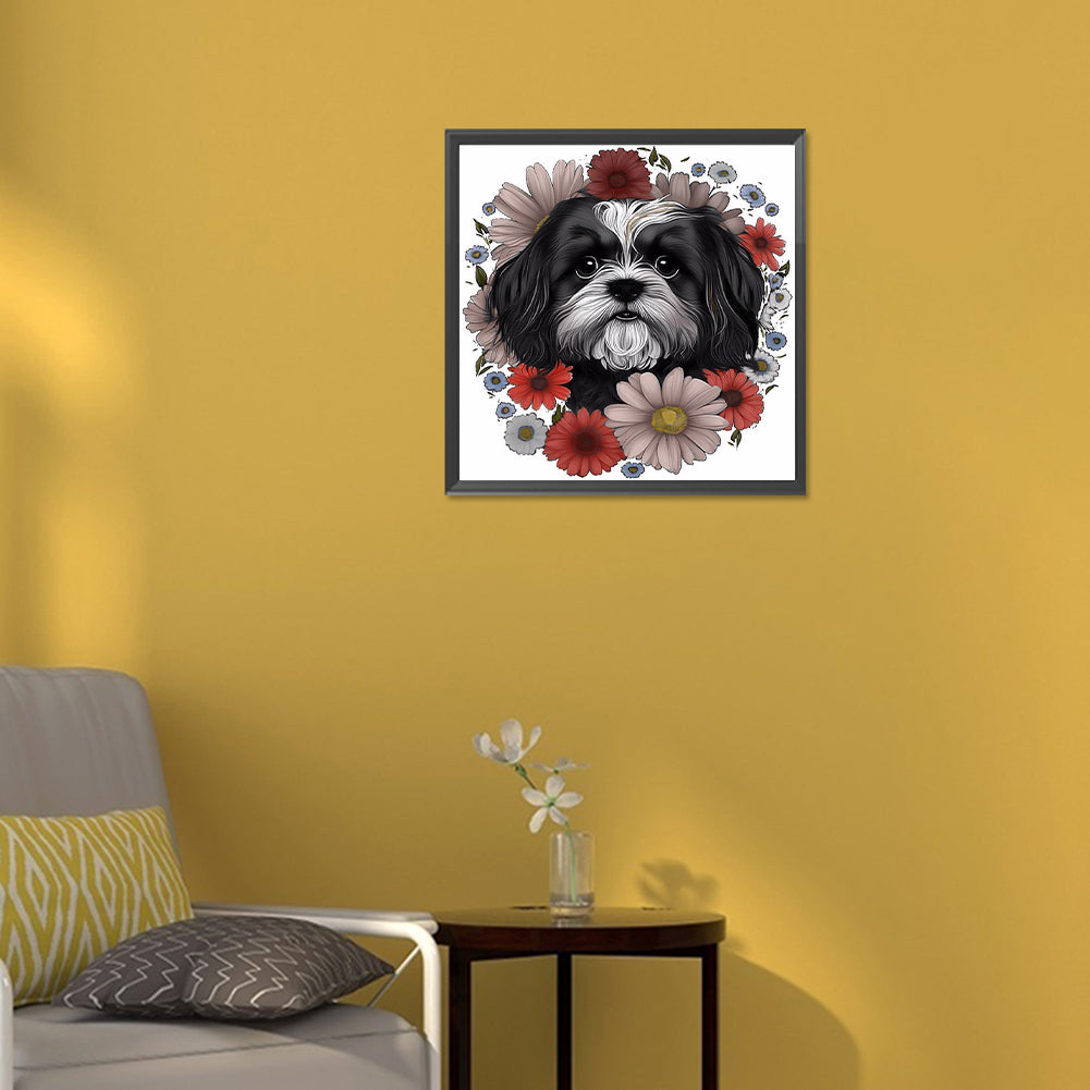 Puppy - Full Round Drill Diamond Painting 30*30CM