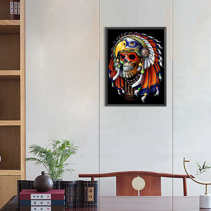 Indian Skull - Full Round Drill Diamond Painting 30*40CM