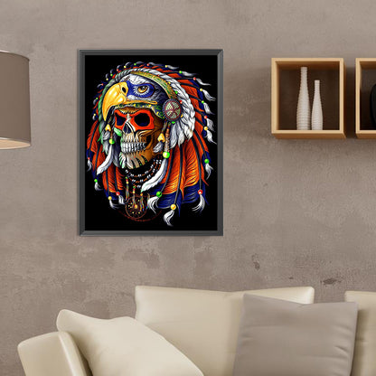 Indian Skull - Full Round Drill Diamond Painting 30*40CM