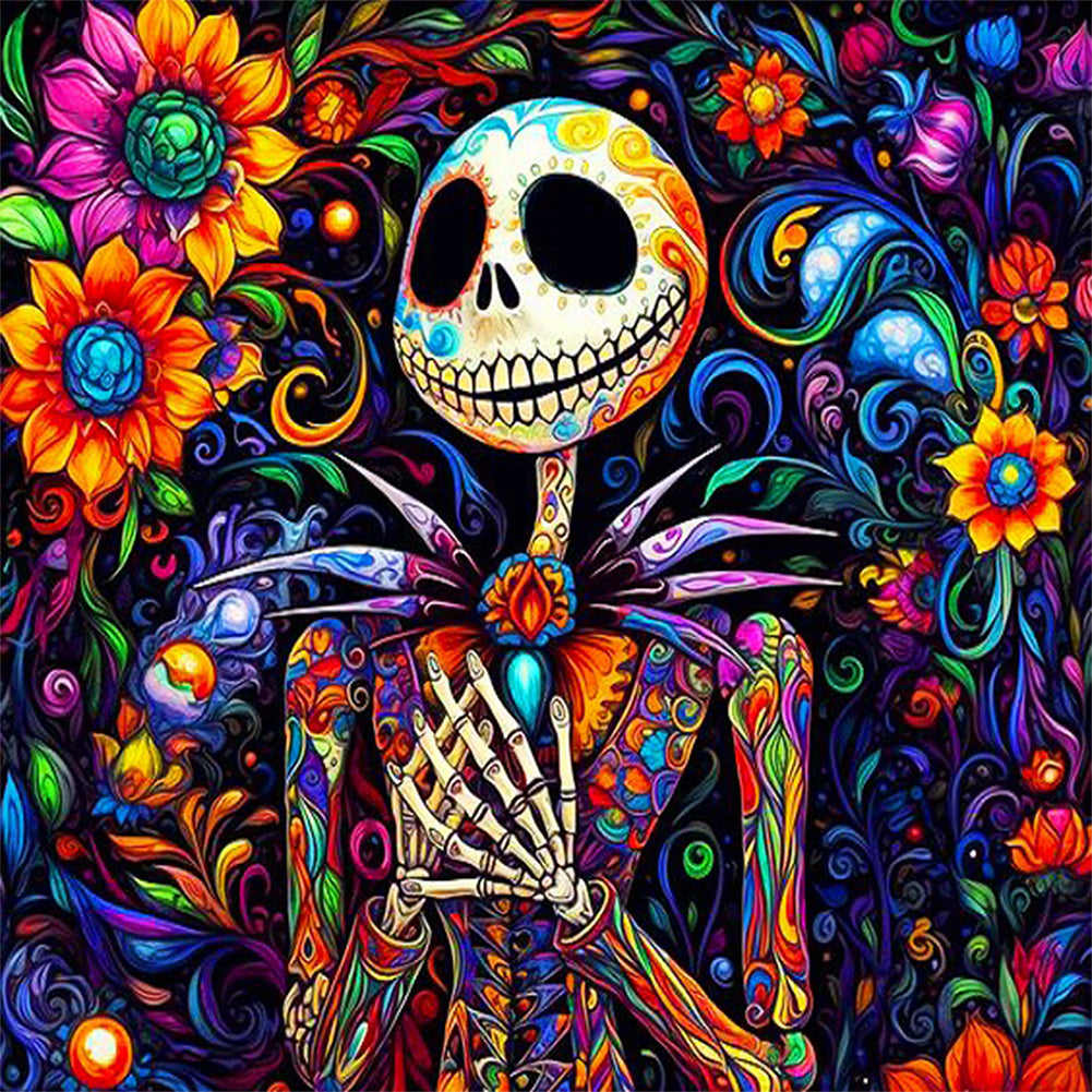 Painted Skeleton Jack - Full Round Drill Diamond Painting 40*40CM