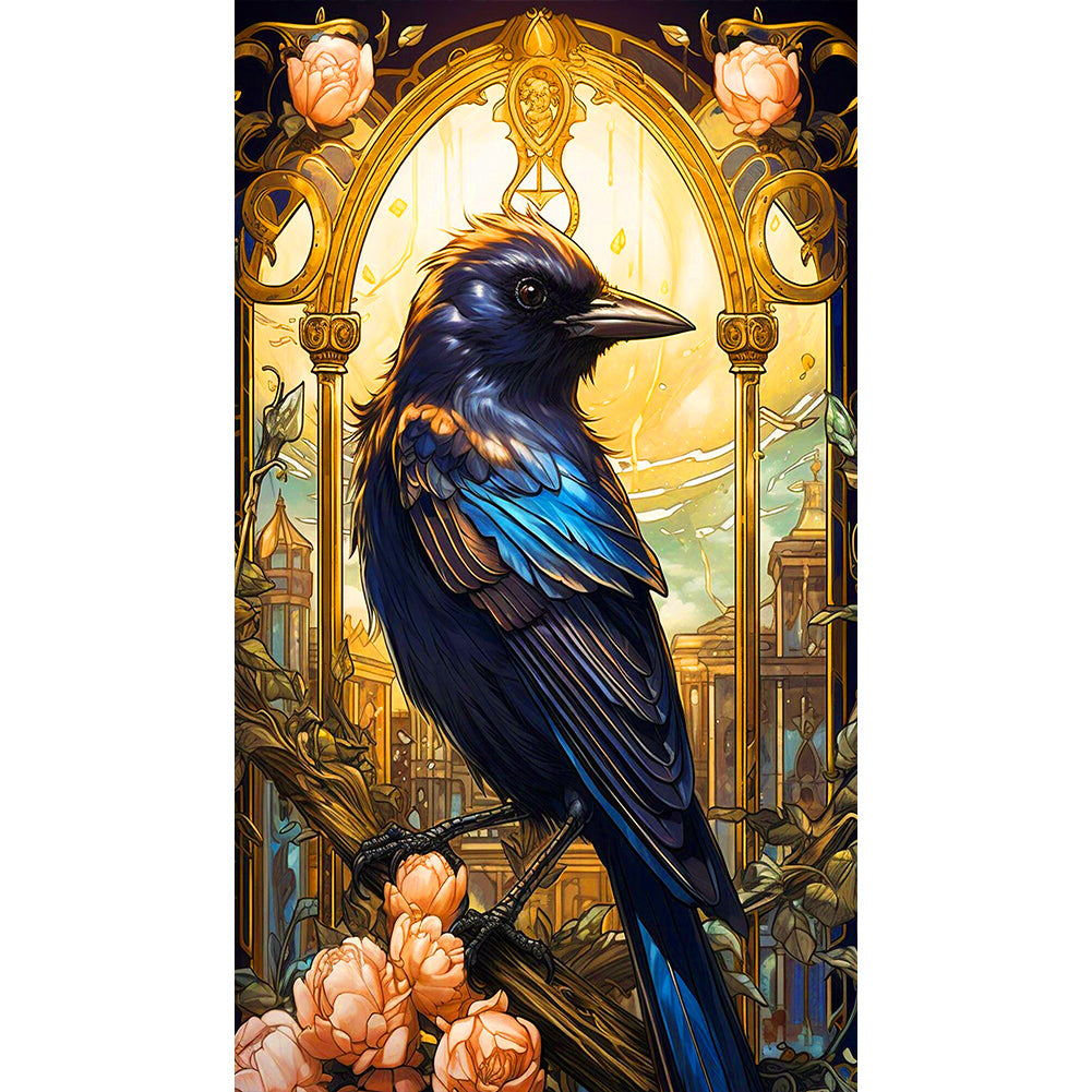 Window Black Crow - Full Round Drill Diamond Painting 40*70CM