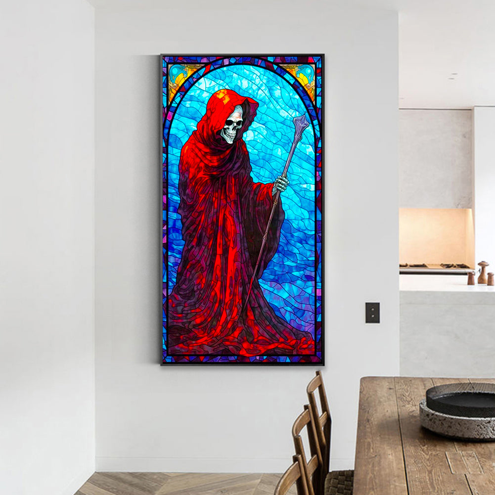 Happy Death In Red Robe Painted On Glass - Full Round Drill Diamond Painting 40*70CM