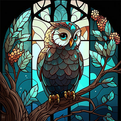 Owl - Full AB Round Drill Diamond Painting 40*40CM