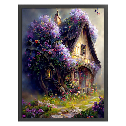 Purple Dream Tree House - 16CT Stamped Cross Stitch 50*65CM