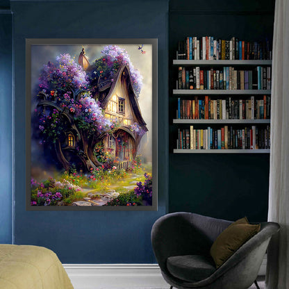 Purple Dream Tree House - 16CT Stamped Cross Stitch 50*65CM