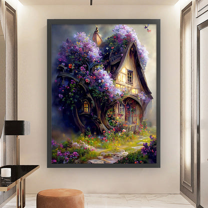 Purple Dream Tree House - 16CT Stamped Cross Stitch 50*65CM