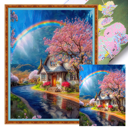 Rainbow River Lodge - 16CT Stamped Cross Stitch 50*65CM