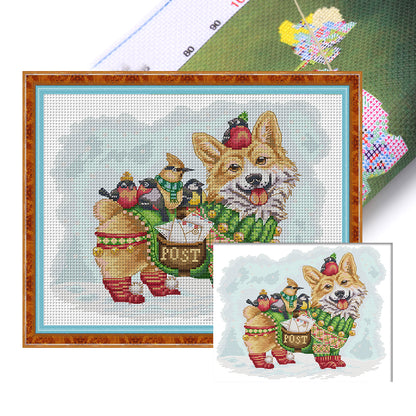 Little Postman - 14CT Stamped Cross Stitch 34*30CM(Joy Sunday)