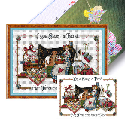 Love Suture Tape - 14CT Stamped Cross Stitch 42*33CM(Joy Sunday)