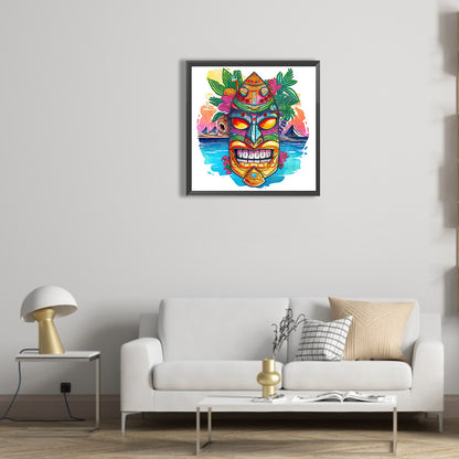 Hawaiian Tribal Tiki Mask - Special Shaped Drill Diamond Painting 30*30CM