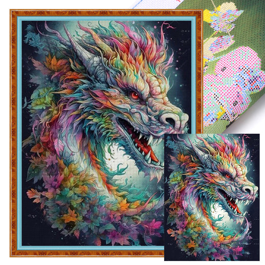 Colorful Dragon - 11CT Stamped Cross Stitch 50*65CM