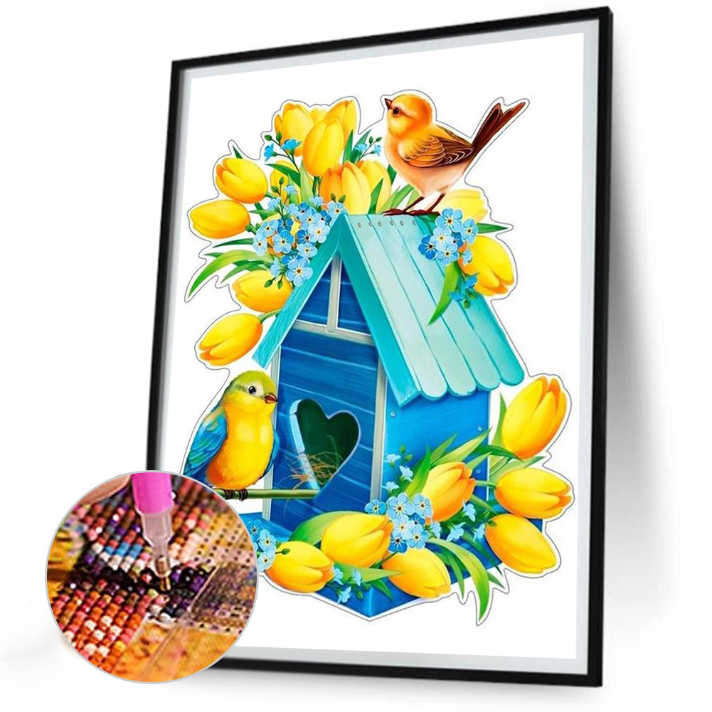 Bird House - Full Round Drill Diamond Painting 30*40CM