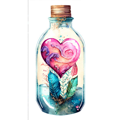 Love Flowers In Bottle - 11CT Stamped Cross Stitch 35*65CM