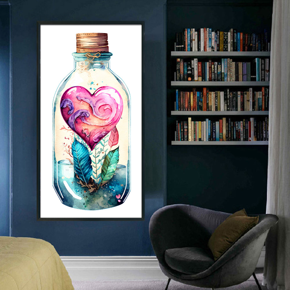 Love Flowers In Bottle - 11CT Stamped Cross Stitch 35*65CM