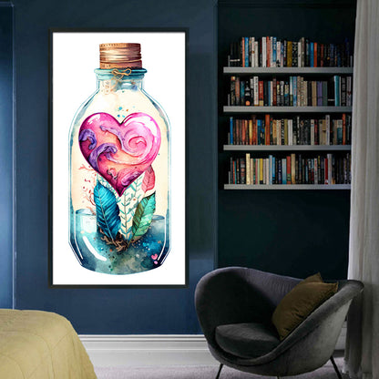 Love Flowers In Bottle - 11CT Stamped Cross Stitch 35*65CM