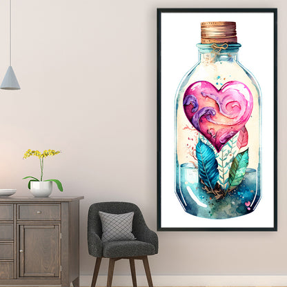 Love Flowers In Bottle - 11CT Stamped Cross Stitch 35*65CM