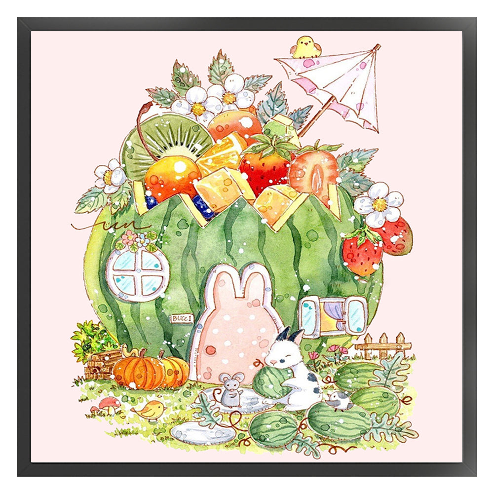 Watermelon Hut - 9CT Stamped Cross Stitch 50*50CM