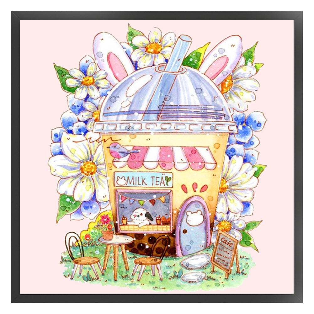 Milk Tea Hut - 9CT Stamped Cross Stitch 50*50CM