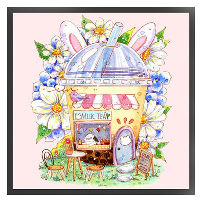 Milk Tea Hut - 9CT Stamped Cross Stitch 50*50CM