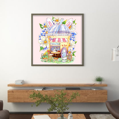 Milk Tea Hut - 9CT Stamped Cross Stitch 50*50CM