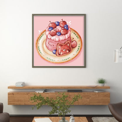 Cherry Bear Cake - 9CT Stamped Cross Stitch 50*50CM