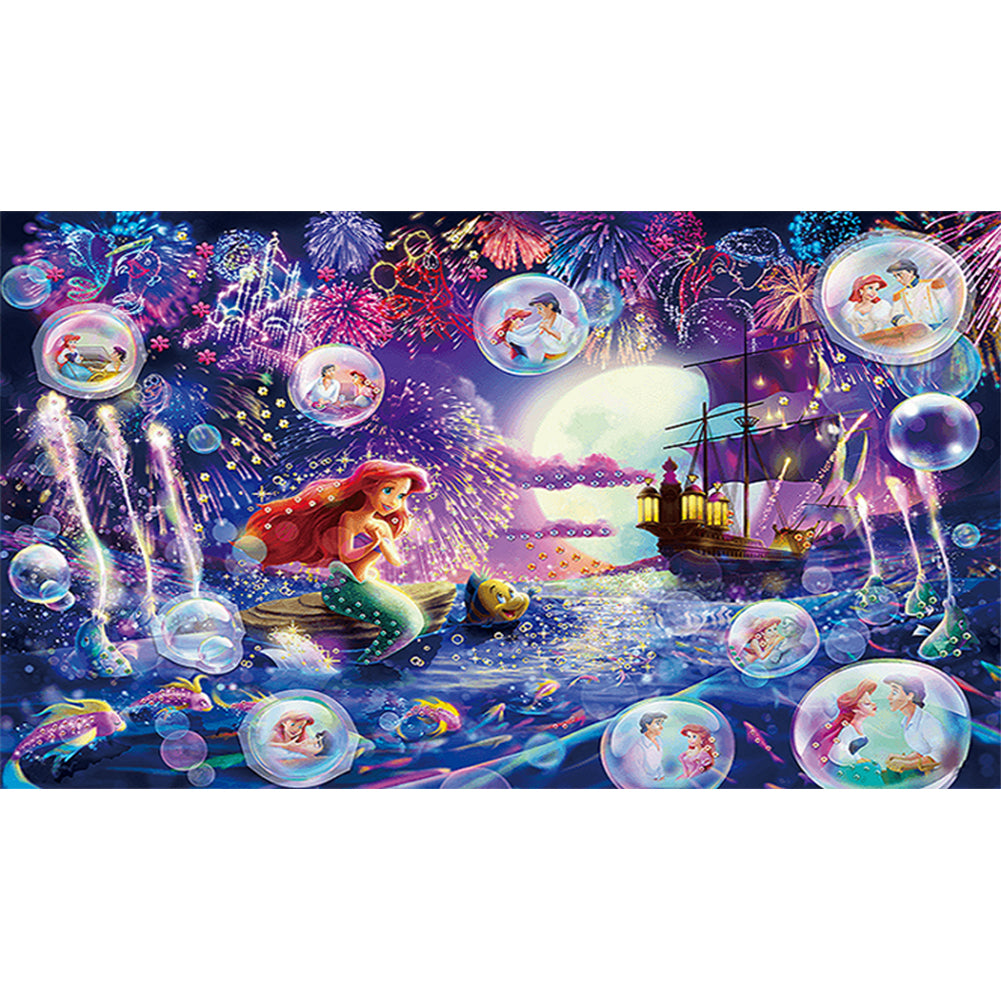 Disney-Mermaid Princess Ariel - 11CT Stamped Cross Stitch 80*50CM